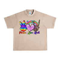 French Oak Peace love rock Urban Heavy Tee - FaDigitalArtStudio