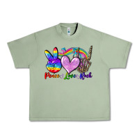 Oil Green Peace love rock Urban Heavy Tee - FaDigitalArtStudio