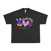 Pigment Black Peace love rock Urban Heavy Tee - FaDigitalArtStudio