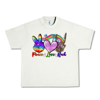 Pistachio Peace love rock Urban Heavy Tee - FaDigitalArtStudio