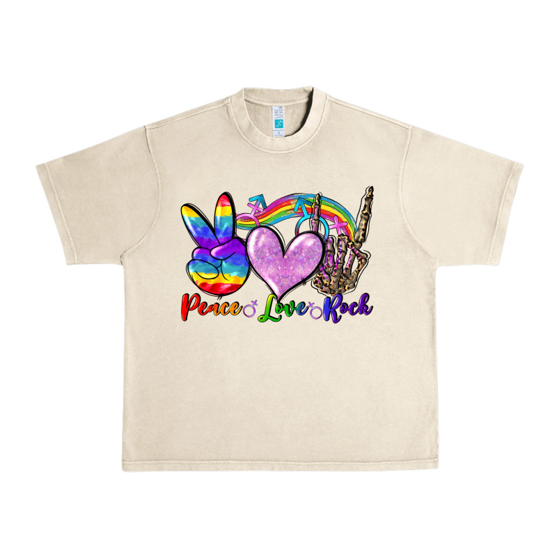 Peace Love Rock Urban Heavy Tee by FaDigitalArtStudio | Teevron