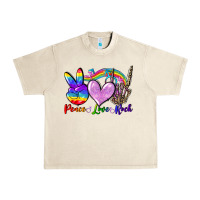 Sandshell Peace love rock Urban Heavy Tee - FaDigitalArtStudio