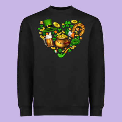 St Patricks Heart Heavyweight Sweatshirt Designed By Adodesignshop