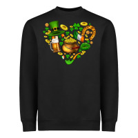 Black St Patricks heart Heavyweight Sweatshirt - AdoDesignShop