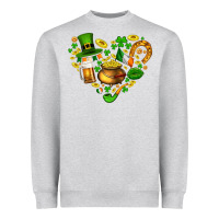 Heather Grey St Patricks heart Heavyweight Sweatshirt - AdoDesignShop