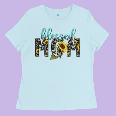 Blessed Mom Sunflower Mother's Day Ladies Tee Designed By Howdyjamesfarm