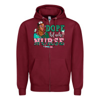Burgundy afro  nurse dope black Zipper Hoodie - AdoDesignShop