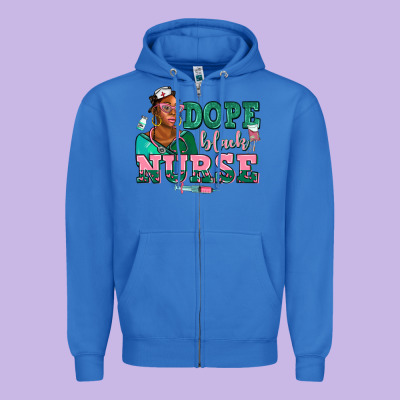Afro  Nurse Dope Black Zipper Hoodie Designed By Adodesignshop