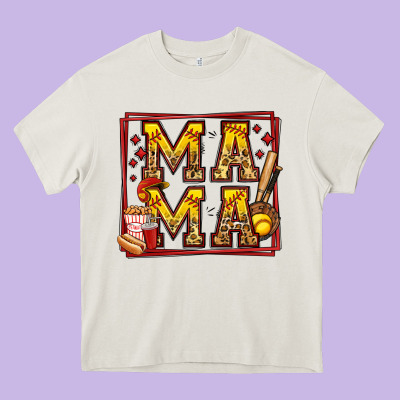 Softball Mama Heavy Core Tee Designed By Jasminsmagicworld