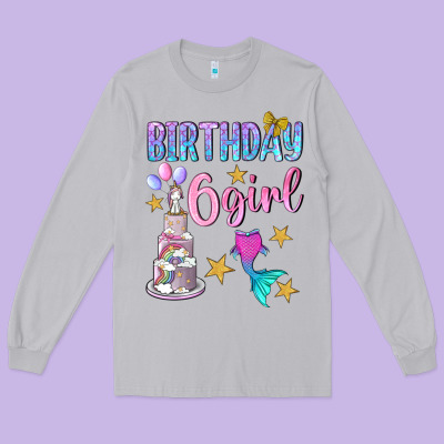 Birthday Girl 6 Long Sleeve Tee Designed By Bundleandbundleshop