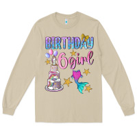 Mushroom birthday girl 6 Long Sleeve Tee - BundleAndBundleShop