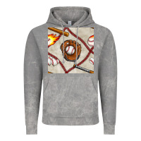 Cloud Rock baseball glove and bat seamless pattern Vintage Hoodie - BundleAndBundleShop