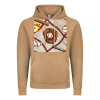 Vintage Camel baseball glove and bat seamless pattern Vintage Hoodie - BundleAndBundleShop