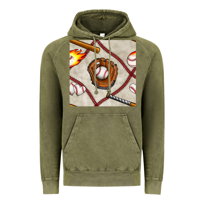Baseball Glove And Bat Seamless Pattern Vintage Hoodie by BundleAndBundleShop | Teevron