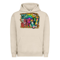Pigment French Oak life is better in flip flops Urban Hoodie - JahusDesignShop