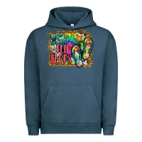 Pigment Midnight Navy life is better in flip flops Urban Hoodie - JahusDesignShop