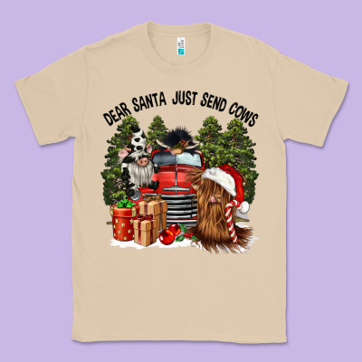Dear Santa Just Send Cows Classic Tee Designed By Cowgirlartshop