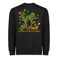 Black shamrockscrusher t rex and horseshoe Heavyweight Sweatshirt - AdoDesignShop