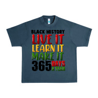 Midnight Navy black history live it Urban Heavy Tee - FaDigitalArtStudio