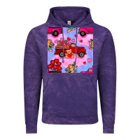 Cloud Purple valentines day truck and cupid in the sky seamless pattern Vintage Hoodie - BundleAndBundleShop