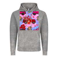 Cloud Rock valentines day truck and cupid in the sky seamless pattern Vintage Hoodie - BundleAndBundleShop