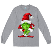 Heather Grey green christmas gnomes Long Sleeve Tee - FaDigitalArtStudio