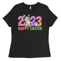 Black 2023 Happy Easter Ladies Tee - CowGirlArtShop