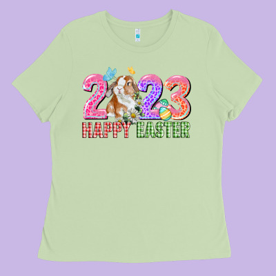 2023 Happy Easter Ladies Tee Designed By Cowgirlartshop