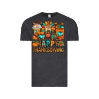 Vintage Black Happy Thanksgiving Coffee Cups Vintage Tee - FaDigitalArtStudio