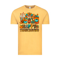 Vintage Mustard Happy Thanksgiving Coffee Cups Vintage Tee - FaDigitalArtStudio