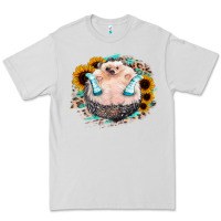 Dove Grey Sunflower Leopard Hedgehog Premium Tee - Jasminsmagicworld