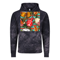 Cloud Black american football snacks with serape and leopard Vintage Hoodie - BundleAndBundleShop