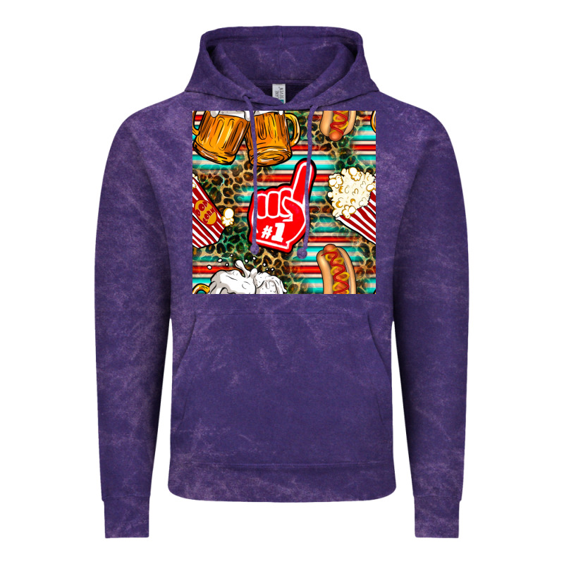 American Football Snacks With Serape And Leopard Vintage Hoodie by BundleAndBundleShop | Teevron