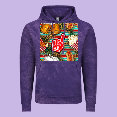 American Football Snacks With Serape And Leopard Vintage Hoodie Designed By Bundleandbundleshop