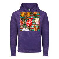 Cloud Purple american football snacks with serape and leopard Vintage Hoodie - BundleAndBundleShop