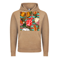 Vintage Coffee american football snacks with serape and leopard Vintage Hoodie - BundleAndBundleShop