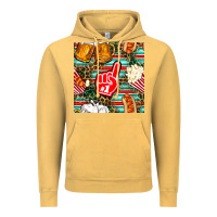 Vintage Mustard american football snacks with serape and leopard Vintage Hoodie - BundleAndBundleShop