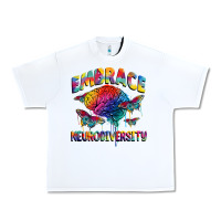 White Embrace neurodiversity Autism Urban Heavy Tee - FaDigitalArtStudio