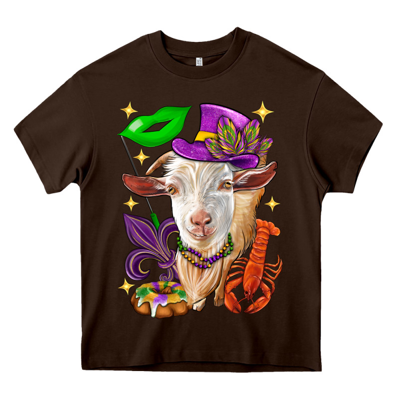 Mardi Gras Goat Heavy Core Tee by HowdyJamesFarm | Teevron