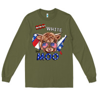 Army Green Red White And Moo Cow Long Sleeve Tee - RanaPortraitStore
