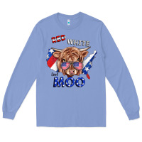 Colony Blue Red White And Moo Cow Long Sleeve Tee - RanaPortraitStore
