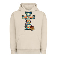 Pigment French Oak halleluljah aztec cross Urban Hoodie - JahusDesignShop