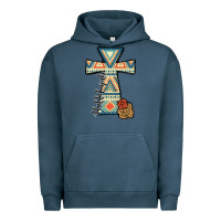 Pigment Midnight Navy halleluljah aztec cross Urban Hoodie - JahusDesignShop