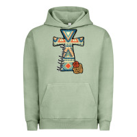 Pigment Oil Green halleluljah aztec cross Urban Hoodie - JahusDesignShop
