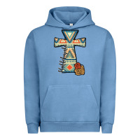 Pigment Pebble Blue halleluljah aztec cross Urban Hoodie - JahusDesignShop