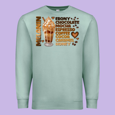 Melanin Coffee Premium Sweatshirt Designed By Jahusdesignshop