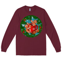 Burgundy gingerbread men with hot chocolate Long Sleeve Tee - BundleAndBundleShop