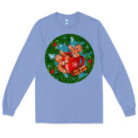 Colony Blue gingerbread men with hot chocolate Long Sleeve Tee - BundleAndBundleShop