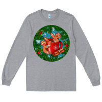 Heather Grey gingerbread men with hot chocolate Long Sleeve Tee - BundleAndBundleShop