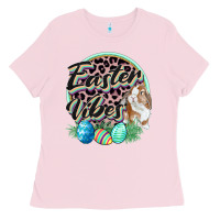 Bubblegum Pink Easter vibes Easter Day Ladies Tee - CowGirlArtShop
